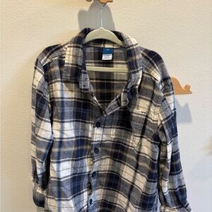 Old Navy Navy and White Plaid Shirt